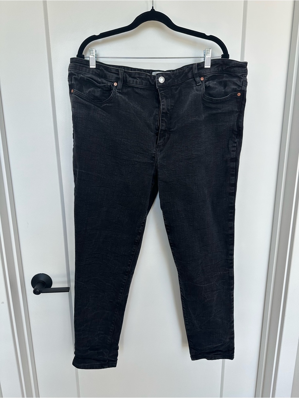 MNG Mango Anne Dark Wash Skinny Jeans Size 22 Black Stretch Denim
